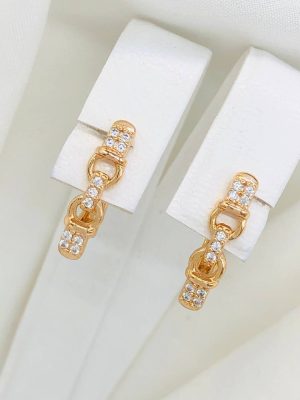 G18450 СЕРЕЖКИ МЕДИЧНЕ ЗОЛОТО XUPING Ювелірна біжутерія Позолота 18K