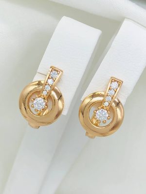 N18490 СЕРЕЖКИ МЕДИЧНЕ ЗОЛОТО XUPING Ювелірна біжутерія Позолота 18K