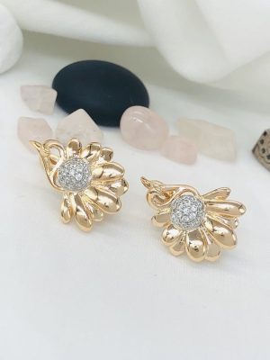 E18595 СЕРЕЖКИ МЕДИЧНЕ ЗОЛОТО XUPING Ювелірна біжутерія Позолота 18к