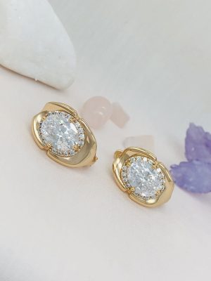 S18960 Сережки "Еліпс" з фіанітами XUPING Ювелірна біжутерія