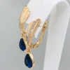 G19149 Сережки-краплі "Сапфірова Елегантність" XUPING Ювелірна біжутерія