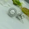 Сережки цвяшки родій з перлинкою. Xuping з медичного золота позолота 18к 51886