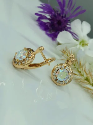 Сережки англійська застібка. Xuping з медичного золота позолота 18к F19791