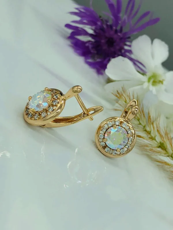 Сережки англійська застібка. Xuping з медичного золота позолота 18к F19791