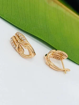 Сережки англійська застібка. Xuping з медичного золота позолота 18к  S19862