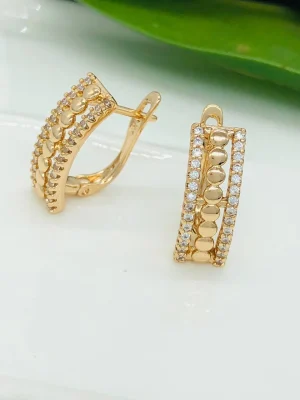Сережки англійська застібка. Xuping з медичного золота позолота 18к M19912