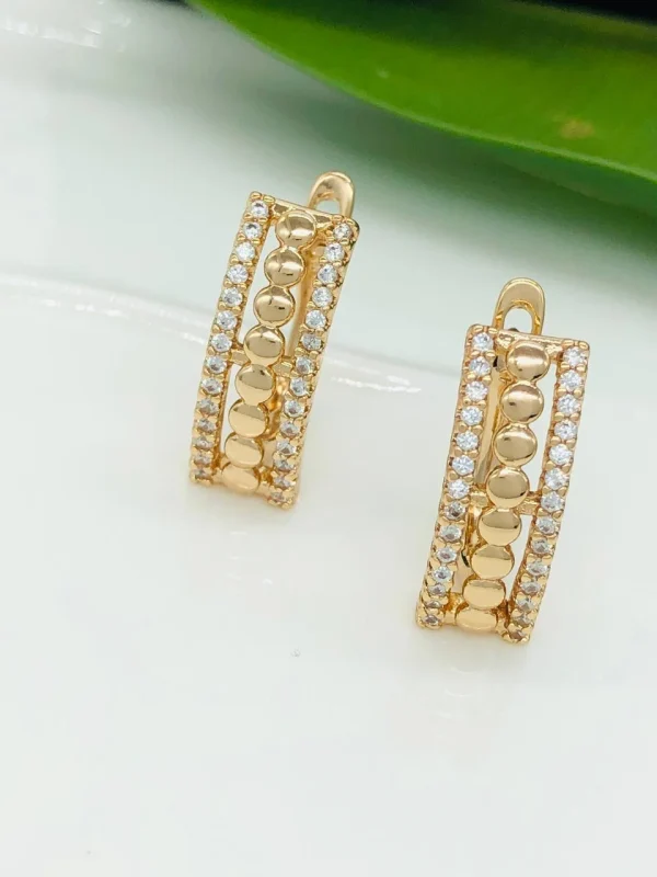 Сережки англійська застібка. Xuping з медичного золота позолота 18к M19912