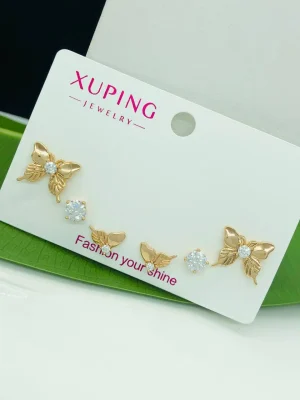 Сережки цвяшки набір. Xuping з медичного золота позолота 18к E20038