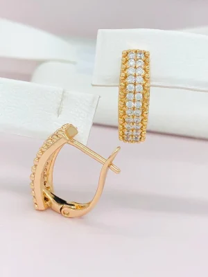 Сережки Xuping з медичного золота позолота 18к R20052