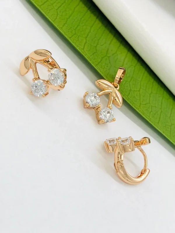 Сережки+ кулон. Xuping набір з медичного золота позолота 18к 428
