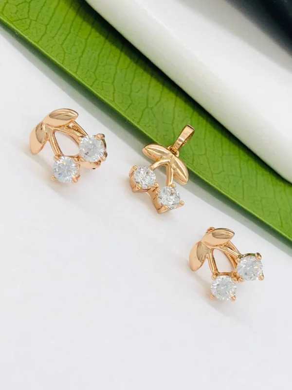 Сережки+ кулон. Xuping набір з медичного золота позолота 18к 428
