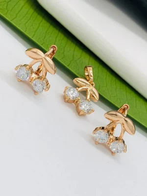 Сережки+ кулон. Xuping набір з медичного золота позолота 18к 428