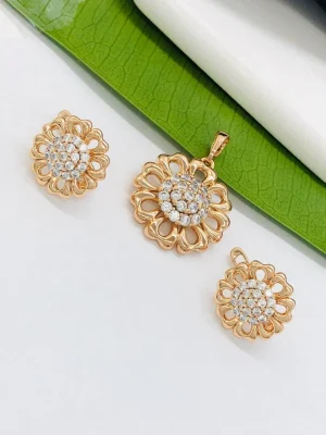 Сережки+ кулон. Xuping набір з медичного золота позолота 18к  450