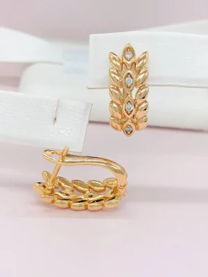 Сережки Xuping з медичного золота позолота 18к R20058