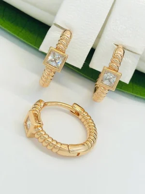 Сережки Xuping з медичного золота позолота 18к W20301
