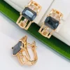 Сережки Xuping з медичного золота позолота 18к V20255