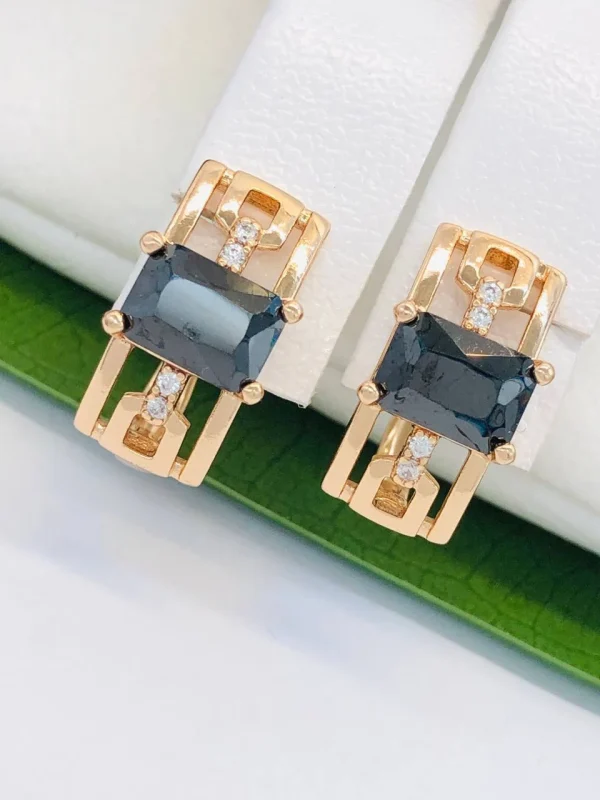 Сережки Xuping з медичного золота позолота 18к V20255