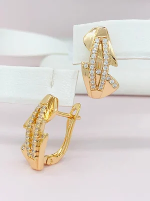 Сережки Xuping з медичного золота позолота 18к R20059