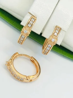 Сережки Xuping з медичного золота позолота 18к W20302