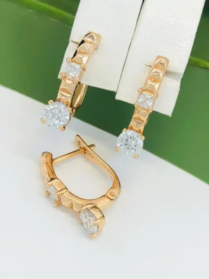 Сережки Xuping з медичного золота позолота 18к W20399