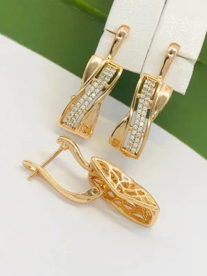Сережки Xuping з медичного золота позолота 18к P20427
