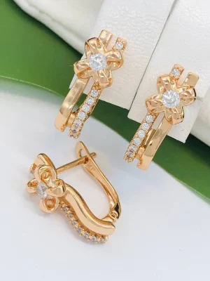 Сережки Xuping з медичного золота позолота 18к P20324