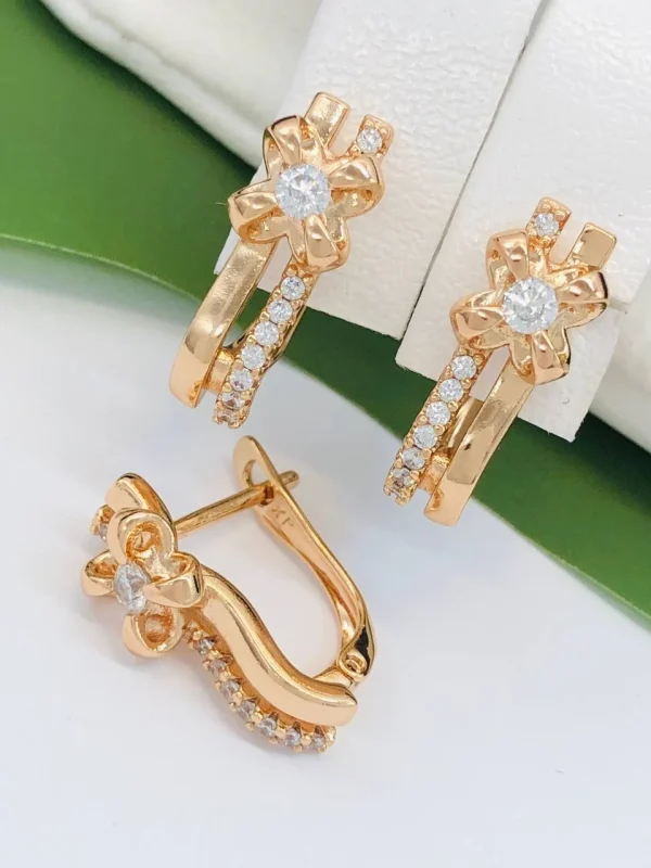 Сережки Xuping з медичного золота позолота 18к P20324