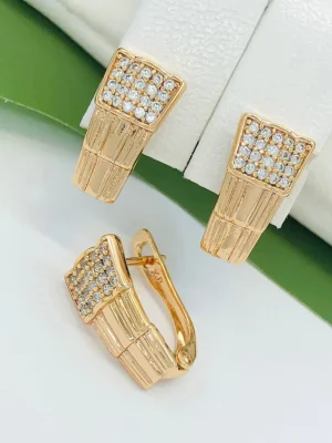 Сережки Xuping з медичного золота позолота 18к P20350