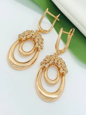 Сережки Xuping з медичного золота позолота 18к P20340