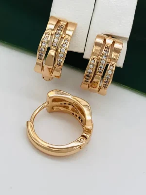 Сережки, Xuping з медичного золота позолота 18к D20563