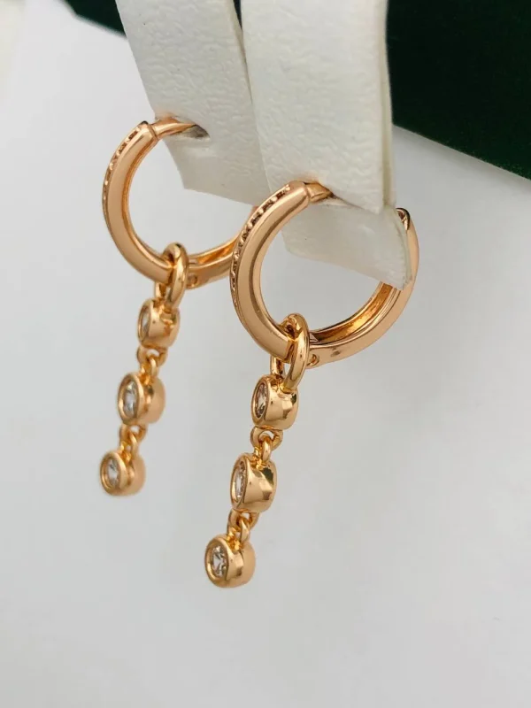 Сережки, Xuping з медичного золота позолота 18к N20844