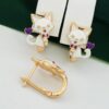 Сережки "Котики" Xuping з медичного золота Х 21371