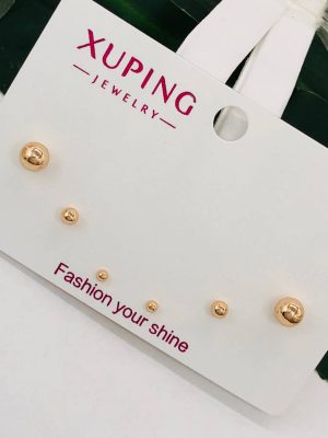 Сережки Xuping набір з медичного золота позолота 18к I 22126